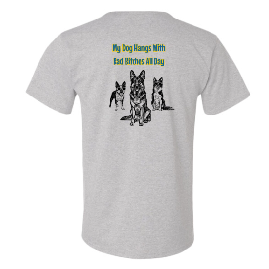 Back of adult grey tshirt